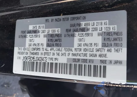 2018 Mazda Cx-5 Touring z USA, uszkodzony, nr VIN JM3KFBCM5J0408472